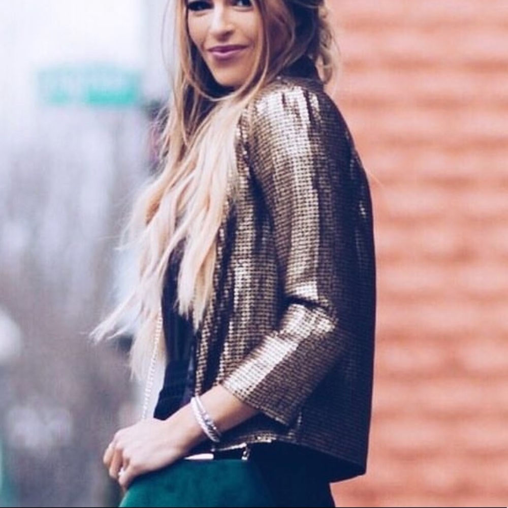Gold sequin blazer